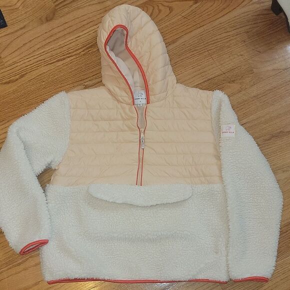 IVORY ELLA 1/2 Zip Hooded Pullover Quilted & Sherpa Jacket w Soft Lining Size M - Picture 8 of 8